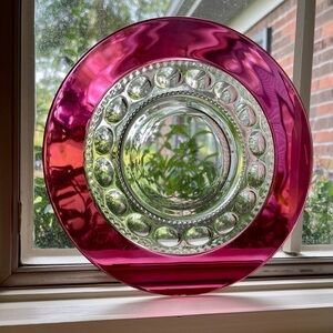 VINTAGE, KINGS CROWN, 8 1/4” SALAD PLATE. THUMBPRINT PATTERN.